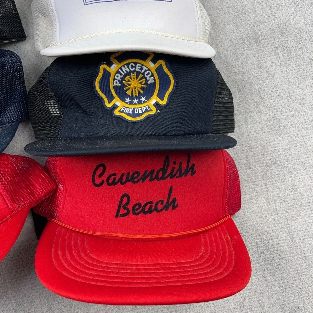 Vintage Trucker Hat Lot Snapback Cap 80s 90s Y2K Patch USA Advertising Rope BQ4